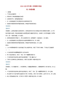 安徽省芜湖市2024_2025学年高二物理上学期11月期中试题含解析