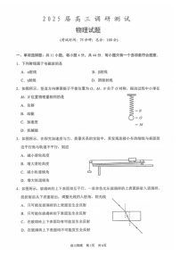 江苏省泰州市2024-2025学年高三下学期开学调研测试-物理试题（学生版）