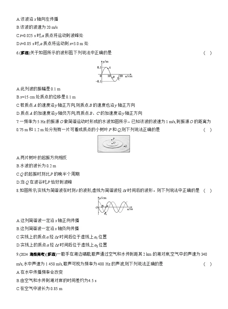 2025-2026学年物理鲁科版(2019)选择性必修第一册 3.2波速与波长、频率的关系 课时跟踪检测(含解析)第2页