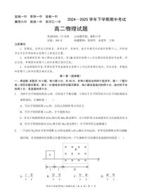 湖北省鄂北六校2024-2025学年高二下学期期中联考物理试题+答案