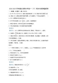 【物理】湖北省荆州市2024-2025学年高一下学期期末考试试卷(解析版)