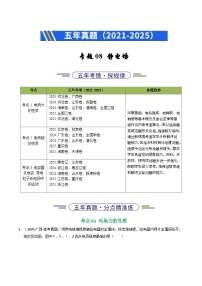 五年（2021-2025）高考物理真题分类汇编：专题08 静电场（全国通用）（原卷版）