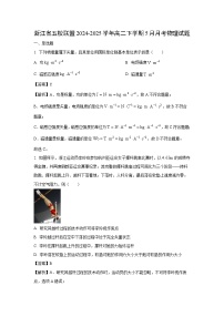 浙江省五校联盟2024-2025学年高二下学期5月月考物理试卷（解析版）