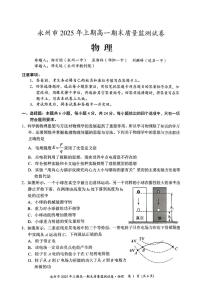 湖南省永州市2024-2025学年高一下学期期末质量监测物理试卷（PDF版，含答案）含答案解析