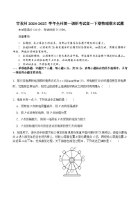 四川省甘孜藏族自治州2024-2025学年高一下学期7月期末全州统一调研考试物理试卷（含答案）含答案解析