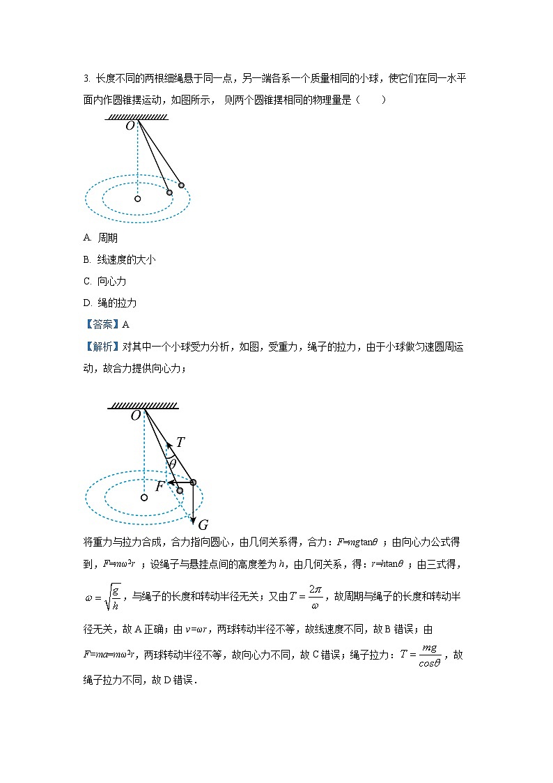 吉林省“BEST合作体”2023-2024学年高一下学期期末考试物理试卷(解析版)第2页