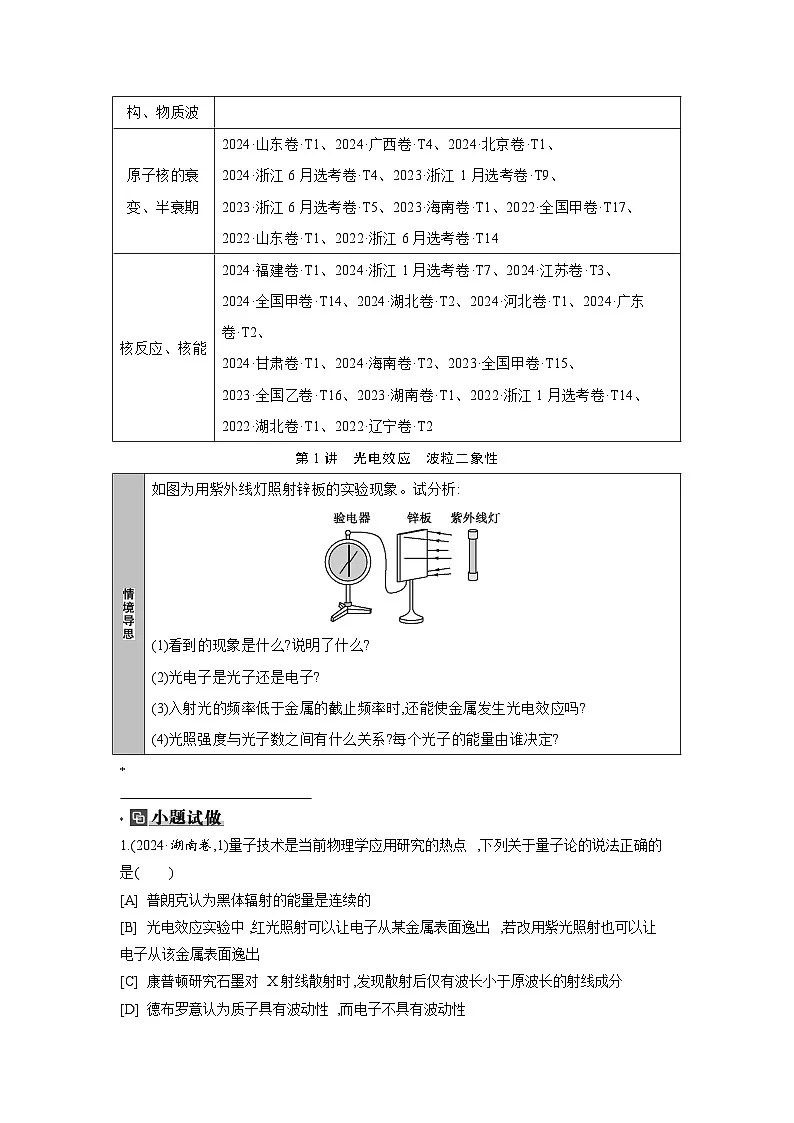 第十六章 第1讲 光电效应 波粒二象性练习含答案-高考物理一轮专题第2页