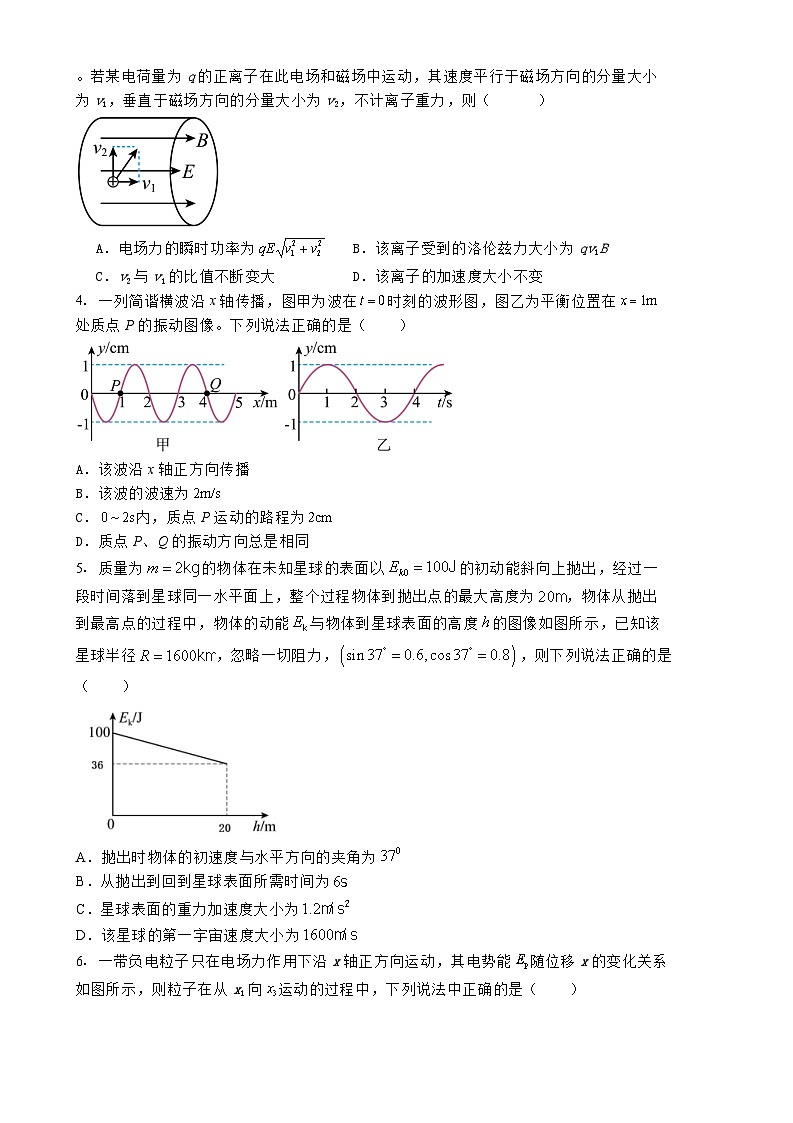 2025年湖南省普通高中学业水平选择性考试5月押题卷(七)物理(含解析)第2页