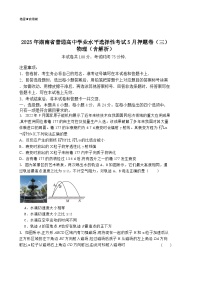 2025年湖南省普通高中学业水平选择性考试5月押题卷（三）物理（含解析）