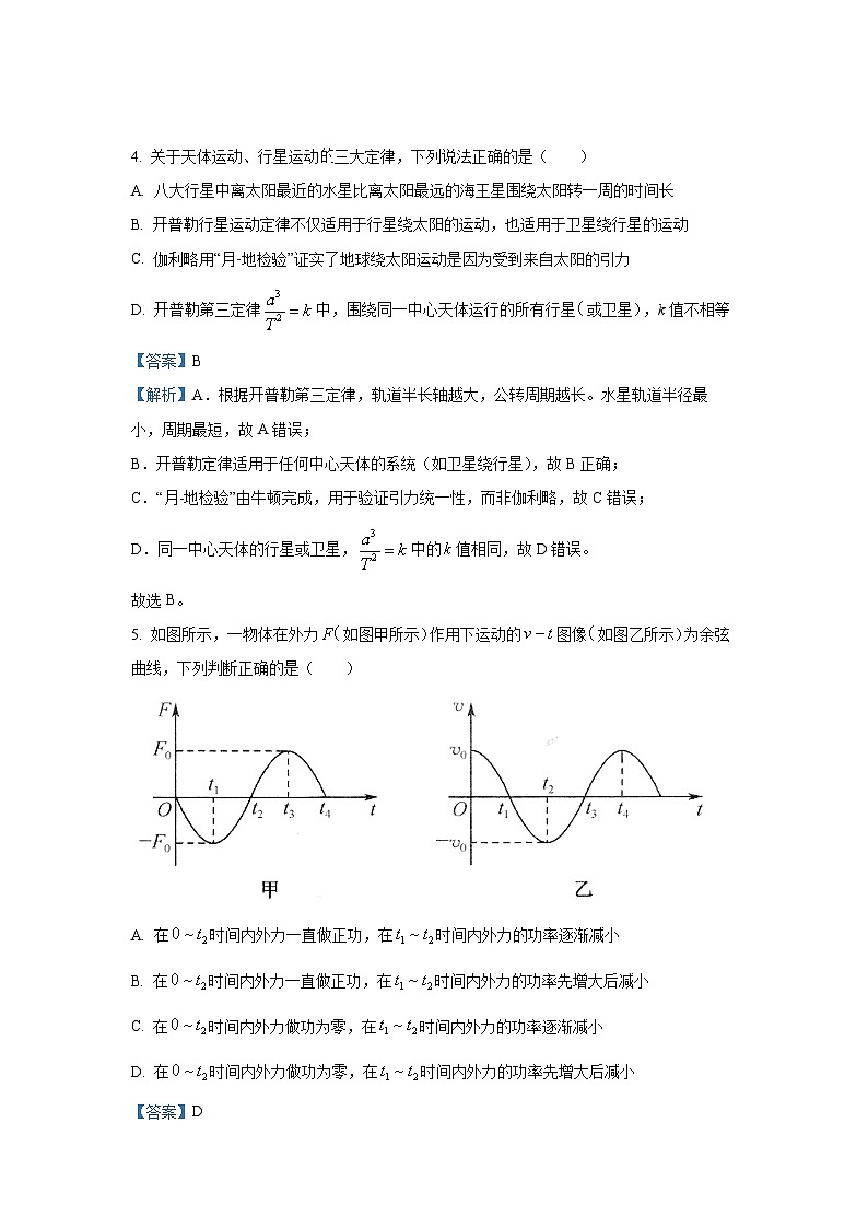 安徽省县中联盟2024-2025学年高一下学期5月联考物理试卷(解析版)第3页