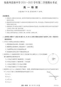 青海省海南藏族自治州高级中学2024-2025学年高一下学期期末考试物理试卷（含答案）含答案解析