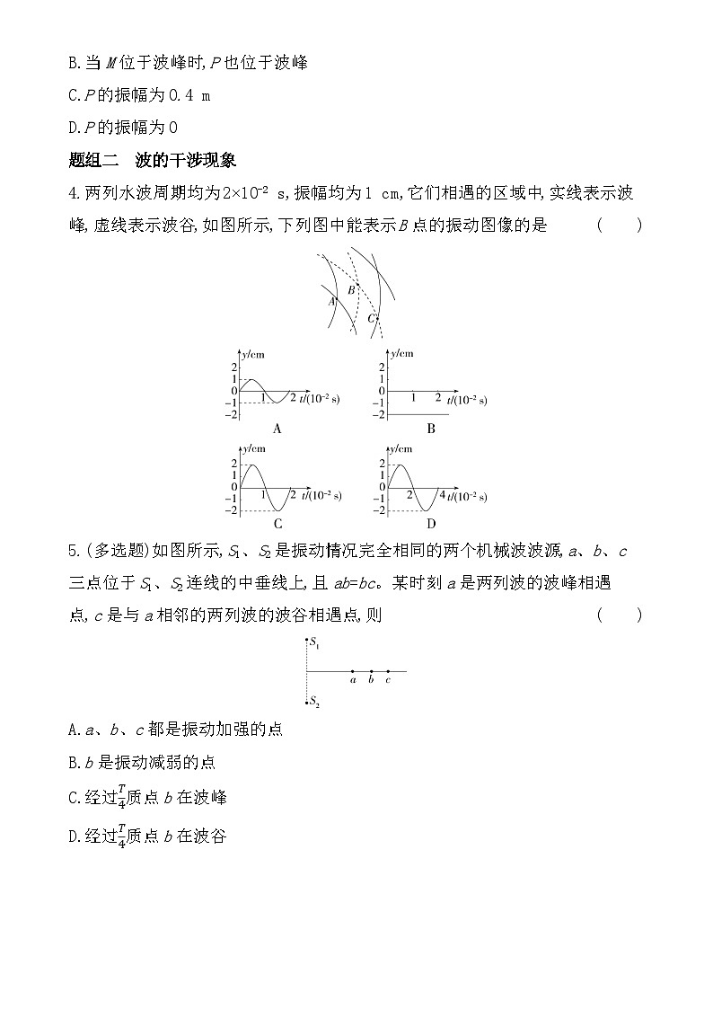 第三章第3节 波的干涉和衍射分层训练(含答案)-鲁科版高中物理高二上学期(选必一)第2页