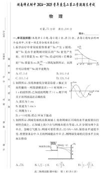 湖南师大附中2024-2025高二下学期期末物理试题及答案