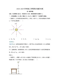 【物理】江苏省连云港市2024-2025学年高一下学期期末调研考试试题(解析版)