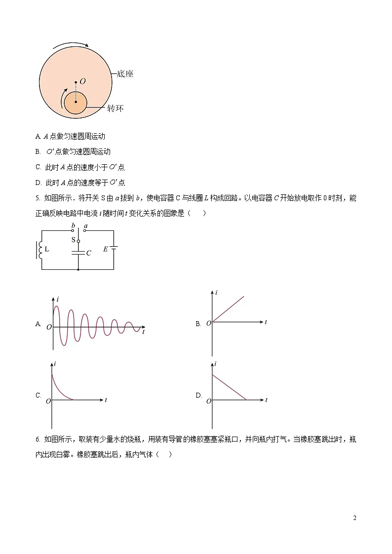 精品解析:2025年高考江苏卷物理真题(原卷版)第2页