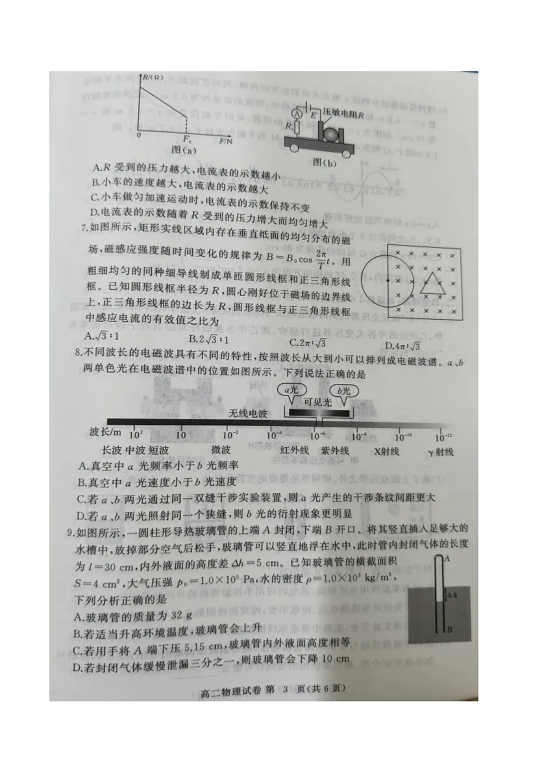 湖北省黄冈市2024-2025学年高二下学期期末质量监测物理试卷(图片版,含解析)第3页
