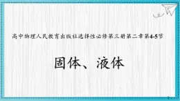 2.4-5 固體、液體 課件-2024-2025學年高二下學期物理人教版選擇性必修第三冊