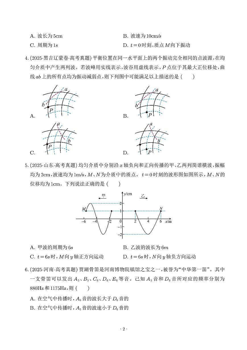 高考物理题型训练:机械振动和机械波(学生版)第2页