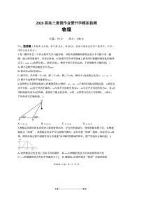 2026届湖南省长郡中学高三上开学模拟检测物理试卷(含答案)