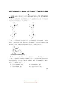 2024～2025学年湖南省邵阳市邵阳县第二高级中学高二上入学考试物理试卷