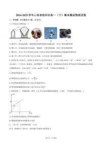 2024-2025学年山东省滨州市高一(下)期末测试物理试卷(含解析)