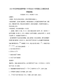 2025届甘肃省白银市第十中学高三下学期第二次模拟考试物理试题（解析版）