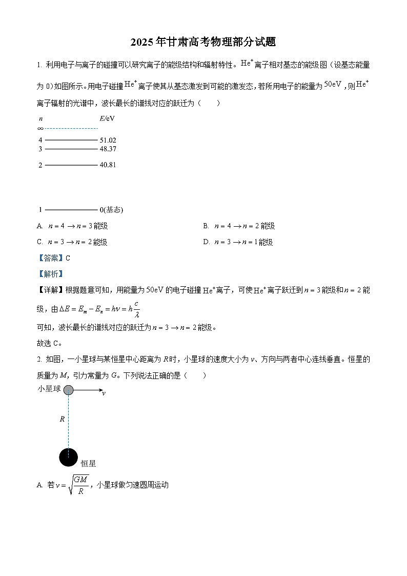 精品解析:2025年高考甘肃卷物理真题(解析版)第1页