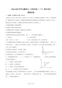 2024-2025学年安徽省天一大联考高二（下）期末物理试卷（含答案）