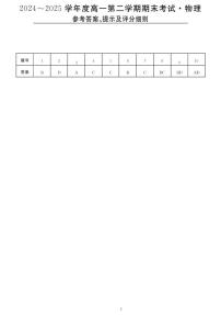 吉林省吉林市永吉实验高级中学等校2024-2025学年高一下学期期末联考物理试卷（含答案）含答案解析