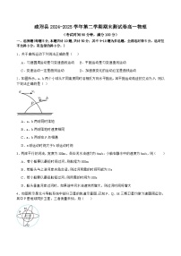 新疆喀什地区疏附县2024-2025学年高一下学期期末测试物理试卷（含解析）含答案解析