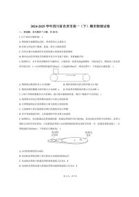 2024-2025学年四川省自贡市高一（下）期末物理试卷（含答案）