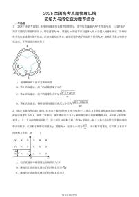 2025全国高考真题物理汇编：安培力与洛伦兹力章节综合 有答案解析