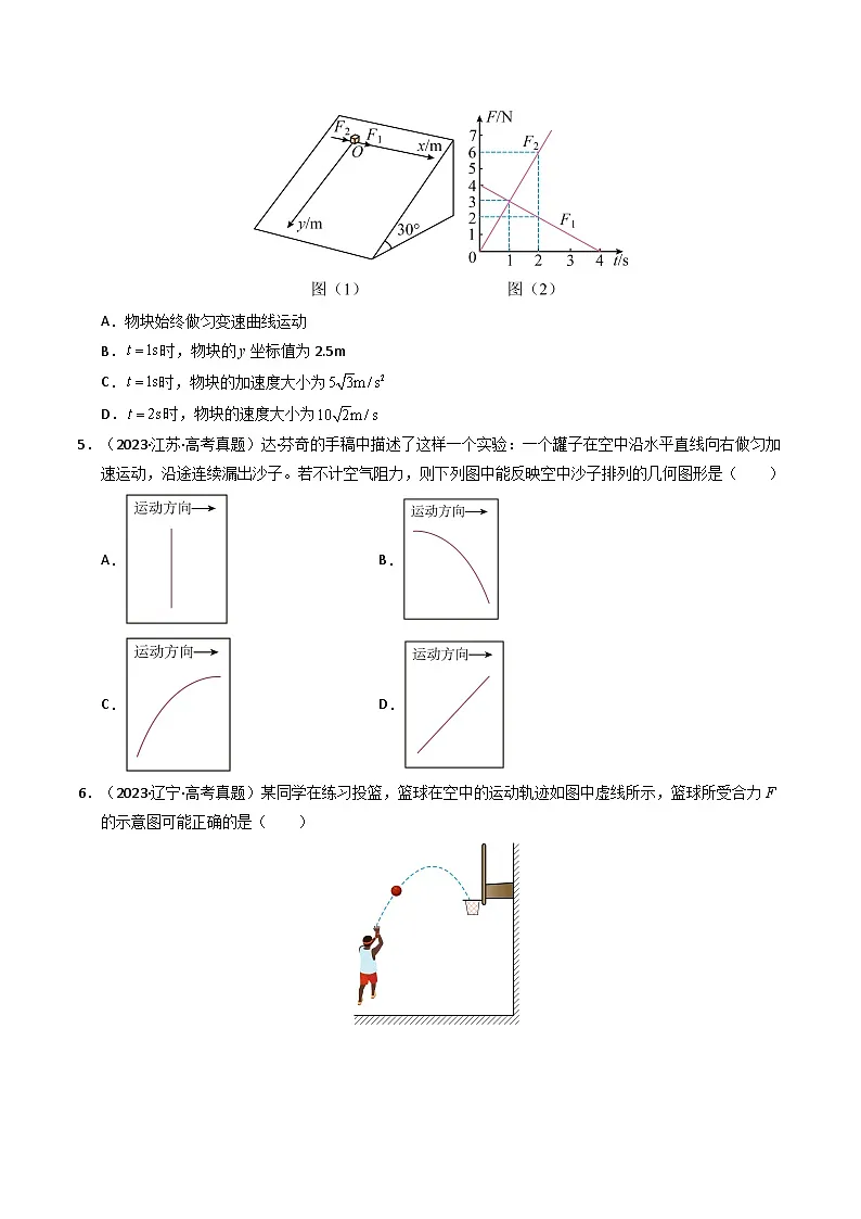 备战2026年高考精品试题汇编 物理 专题04 曲线运动(原卷版)第3页