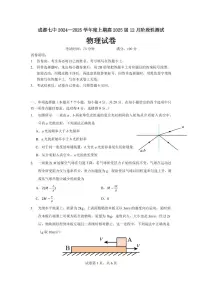 四川省成都市第七中学2024-2025学年高三上学期12月阶段性考试物理试卷+答案