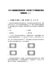 2025届湖南省常德市第一中学高三下学期模拟考试物理试题(一)(含答案解析)