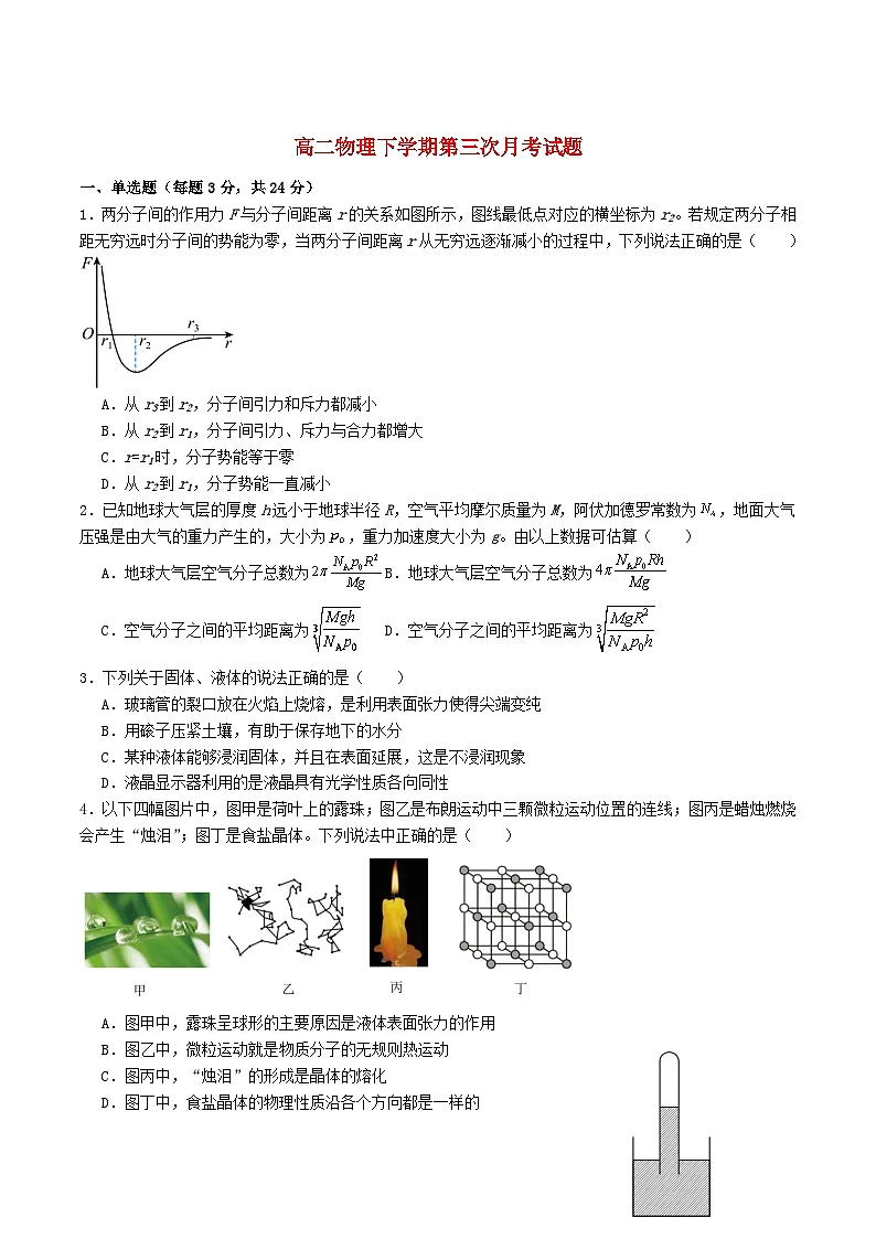 山东省菏泽市2024_2025学年高二物理下学期第三次月考试题第1页