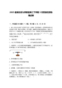 2025届湖北省九师联盟高三下学期3月质量检测物理试卷(含答案解析)