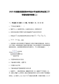 2025年湖南省普通高中学业水平选择性考试高三下学期物理冲刺卷(二)（含答案解析）