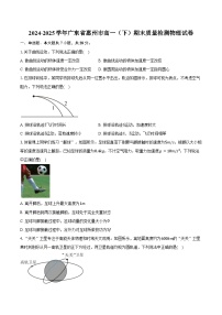 2024-2025学年广东省惠州市高一（下）期末质量检测物理试卷（含解析）