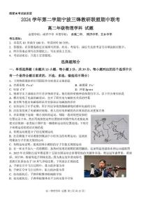 浙江省宁波市三锋教研联盟2024-2025学年高二下学期4月期中考试物理试卷(含答案)