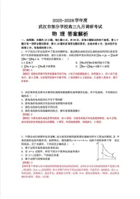 湖北省武汉市2026届高三上学期九月调研考试物理答案