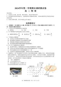 浙江省湖州市2024-2025学年高二上学期期末调研测试物理试卷