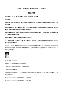 广东省衡水金卷2024-2025学年高一上学期11月联考物理试卷