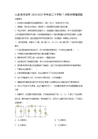 山东省菏泽市2024-2025学年高二下学期7月期末物理试卷（学生版）