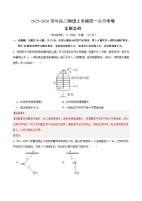 2025-2026学年高二物理上学期第一次月考（安徽专用，人教版2019必修第三册，第9~10章）试题（Word版附解析）