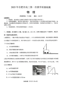 安徽省合肥市2025届高三上学期第一次教学质量检测-物理试题(含答案)
