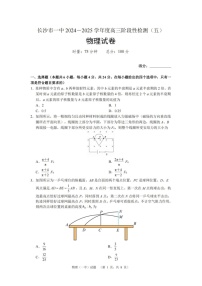 湖南省长沙市第一中学2025届高三上学期阶段性检测（五）-物理试题（含答案）