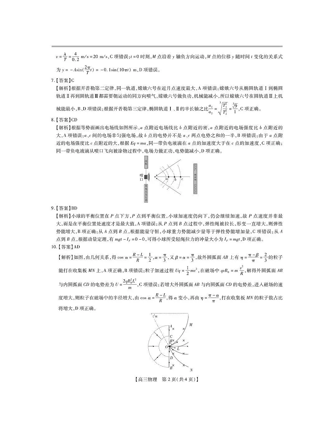 25届湛江市高三调研考试·物理答案第2页