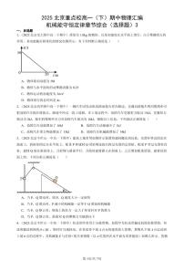 2025北京重点校高一（下）期中物理汇编：机械能守恒定律章节综合（选择题）3