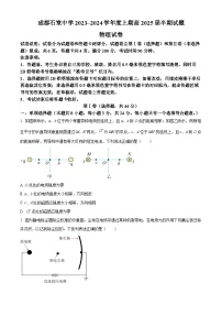 精品解析：四川省成都市石室中学2023-2024学年高二上学期半期考试物理试题（原卷版）
